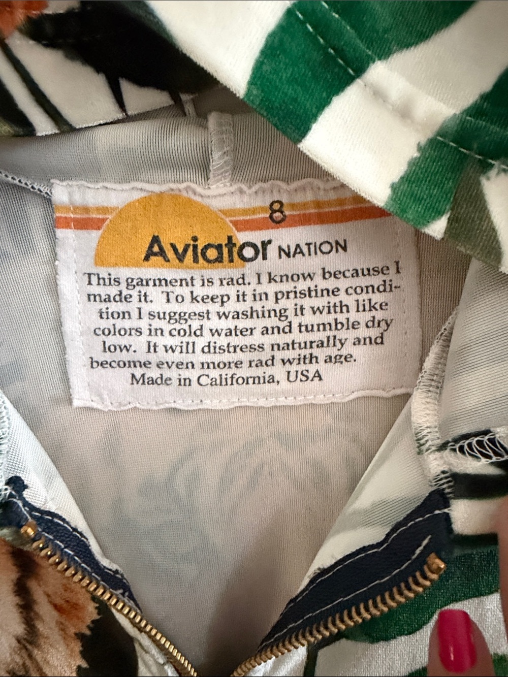 Aviator Nation Tiger Print kids Zip up Jacket - Picture 2 of 6